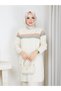 Knitted Glitter Striped Knitwear Tunic Pants Set - 7