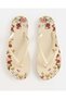 Women Beige Floral Printed Flip Flops - 5