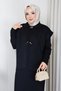 Women's Mercerized Knitwear Dress with Collar Brooch and Bolero