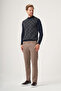 Navy Blue-Fume Turtleneck Long Sleeve Knitted Comfort Fit Cotton Sweater 1012265155 - 4