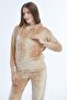 Women's Hooded Velvet Double Suit with Pocket Detail - 8