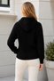 Women's Long Sleeve Hooded Lace-Up Textured Relaxed Fit Casual Stylish Black Knitwear Sweater - 3