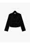 Long Sleeve Buttoned Stand Collar Napoleon Jacket - 5