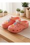 Orthopedic Sole Beaded Detailed Stylish Closed-Front Children's Slippers and 5 Pairs of Colorful Figured Patterned Luxury Buckle Set - Comfortable Park and Daily Home Combination Pack for Little Princesses - 2
