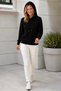 Women's Long Sleeve Hooded Lace-Up Textured Relaxed Fit Casual Stylish Black Knitwear Sweater - 7