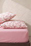Powder Pink Sakura Double Elastic Bed Sheet Set 160X200 cm - 3 Pieces - 4