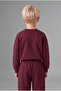 H8483A5Br115 Burgundy 100% Cotton Crew Neck Printed Sweatshirt Top and Elastic Waist Sweatpants - 4