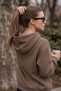 Women's Winter 3-Strand Fleece Hooded Oversize Sweatshirt with Cut-Out Pockets - 3