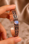 Women's Copper Bracelet Handcrafted Pure Copper Oval Moonstone Natural Stone Women's Copper Adjustable Bracelet - 4