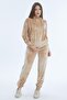 Women's Hooded Velvet Double Suit with Pocket Detail - 4