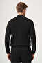 Black Turtleneck Long Sleeve Knitted Comfort Fit Cotton Sweater 1012265001 - 5