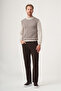 Beige-Milk Coffee Turtleneck Long Sleeve Knitted Comfort Fit Cotton Sweater 1012265154 - 2