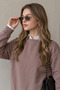 Women's Winter 3-Strand Fleece Inside Crew Neck Sweatshirt with Soft Texture and Comfortable Cut - 3