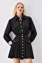 Ss6205 Buttoned Pleated Dress - 3