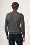 Smoked Polo Collar Long Sleeve Knitted Comfort Fit Cotton Sweater 1012265150 - 5