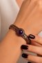 Women's Copper Bracelet Handcrafted Pure Copper Amethyst Natural Stone Women's Copper Adjustable Bracelet - 3