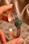 Women's Copper Bracelet Handcrafted Pure Copper Green Agate Natural Stone Women's Copper Adjustable Bracelet - 4