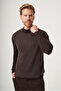 Brown-Beige Turtleneck Long Sleeve Knitted Comfort Fit Cotton Sweater 1012265151 - 2