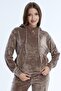 Women's Hooded Velvet Double Suit with Pocket Detail - 6
