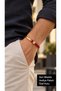 Merlano Coralarc Coral Pink Leather Men's Bracelet - Rose Tone Open Clasp