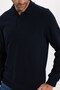 Men's regular fit classic cut long sleeve navy polo collar sweatshirt - 6