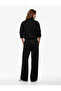 Modal Fabric Pleated Detailed Straight Fit Trousers with Side Pockets - 5