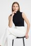 3-Black Women's Sleeveless Half Turtleneck Body/Blouse - Pack of 3 - 6