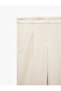 High Waist Regular Fit Wide Leg Fabric Trousers with Pockets - 3