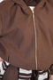 Women's Zippered Drawstring Detail Trousers Suit Brown - 5