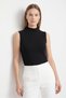 3-Black Women's Sleeveless Half Turtleneck Body/Blouse - Pack of 3 - 3