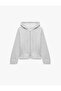 Drawstring Slim Fit Embroidered Long Sleeve Hooded Zipper Sweatshirt - 5