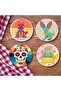 Set of 4 Colorful and Fun Illustration Design Coasters