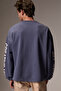 Grateful Men's Long Sleeve Printed Blue Sweatshirt - 5