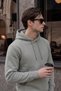 Men's Winter Thick Fleece Lined Soft Textured Hooded Oversize Sweatshirt with Side Pockets - 3