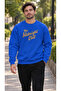 Men's Yellow Typography Text Printed Crew Neck Casual Regular Fit Sweatshirt