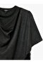 Asymmetrical Cut Layered Degaje Collar Boxy Single Sleeve Knitwear Blouse - 7