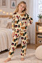 Jungle Animals Patterned Long Sleeve Unisex Pajama Set