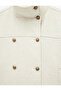Pocket Detailed Metal Buttoned Stand Collar Long Sleeve Double Breasted Cashmere Jacket - 3