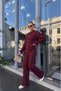 College Collar Hair Braided Full Button Closure Cardigan-Pants Women's Knitwear Set - 4