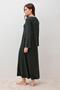 Long Sleeve Soft Textured Gathered Stretchy Viscose Dress - 3