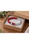 Beltrano Scarletarc Red Leather Men's Bracelet - Silver Tone Half Metal Mesh - 3