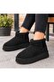 Women's Mini Suede Fur Lined Thick Sole Winter Boots - 2