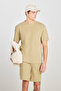 Relaxed Fit Wide Cut Crew Neck Cotton Light Green T-Shirt - 2
