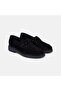Women's Black Metal Stud Detailed Suede Loafer