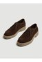 26K-001-25-106 Genuine Leather Suede Lace-Up Loafer Shoes for Women - 2