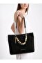 Original Women's New Season Suede Leather Chain Detailed Adjustable Cross Column Strap Shoulder Bag Size:37X23 cm Rc8023 - 3