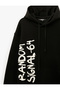 Comfortable Fit Kangaroo Pocket Three Thread Raster Printed Hooded Sweatshirt - 3