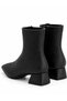 Women's Pointed Toe Short Heeled Zippered Stretch Boots - 4