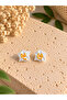 Handmade Murano Glass White Orchid Flower Beads (2 Pieces)