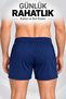 Men's Boxer 100% Cotton (Seher Yetikili Satıcısı) 6 Pieces Combed Cotton Buttoned Boxer – Navy Blue - 3